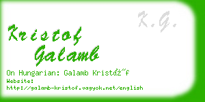 kristof galamb business card